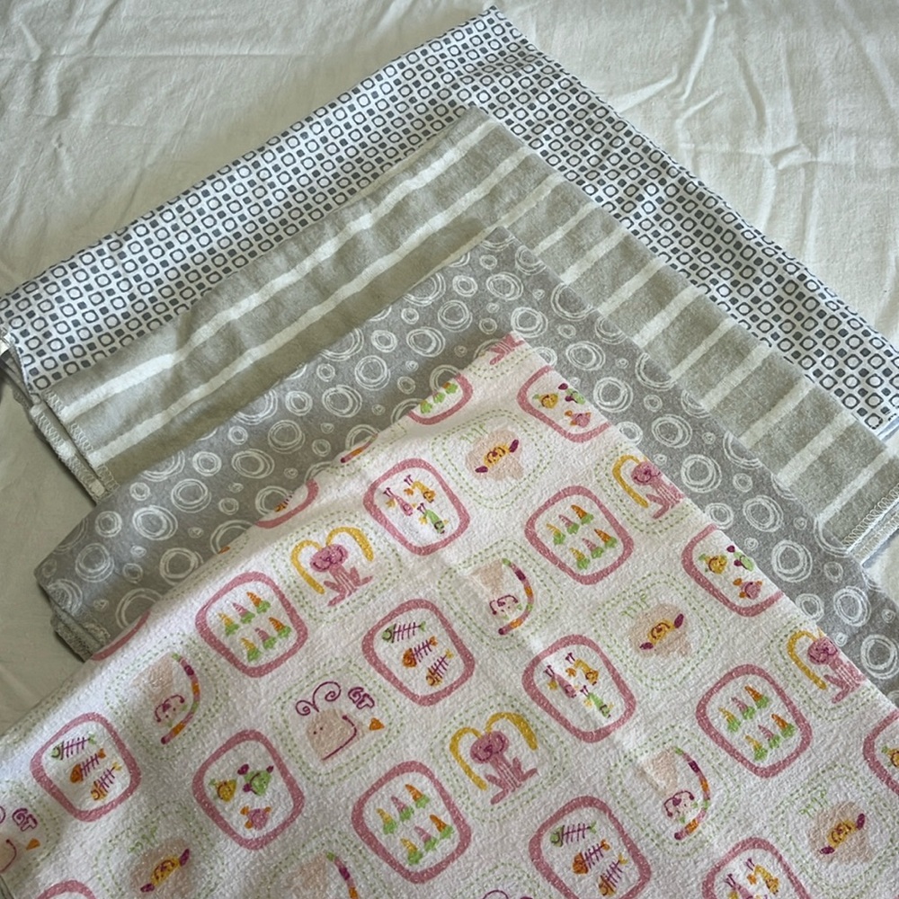 4 flannel baby blankets